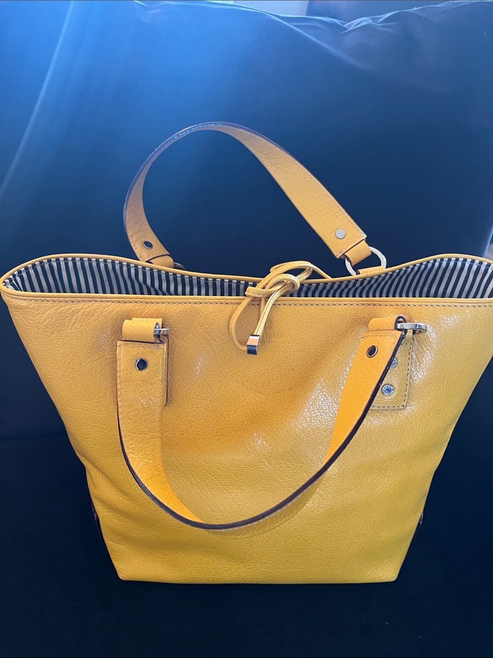 kate spade Yellow Leather Tote with Knot Accent